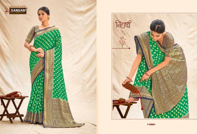Sangam Kanchipattu Latest fancy Festive Wear Banarasi Silk Saree Collection
